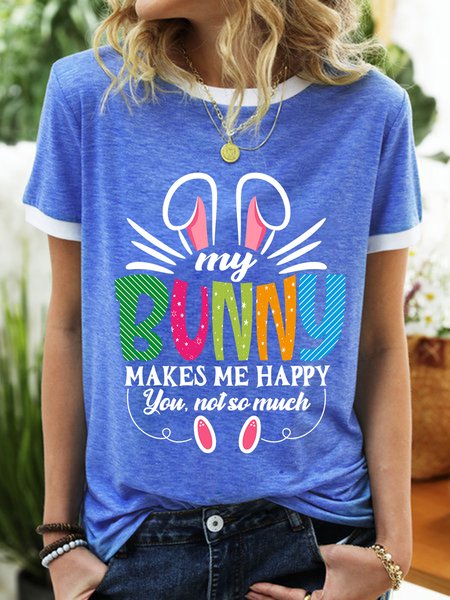 

Lilicloth X Manikvskhan Year Of Rabbit My Bunny Makes Me Happy You Not So Much Women's T-Shirt, Blue, T-shirts