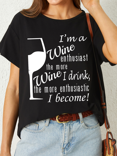 

Lilicloth X Y I'm A Wine Enthusiast The More Wine I Drink The More Enthusiastic I Become Women's T-Shirt, Black, T-shirts