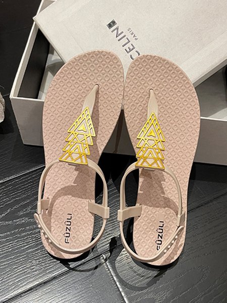 

Soft Comfort Flat Flip Sandals, Apricot, Sandals