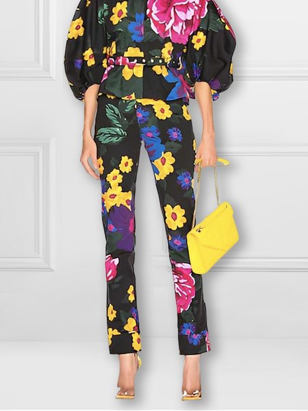 

Urban Floral Regular Fit Fashion Pants, Multicolor, Pants