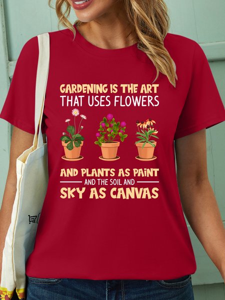 

Lilicloth X Jessanjony Gardening Is The Art That Uses Flowers And Plants As Paint Women's T-Shirt, Red, T-shirts