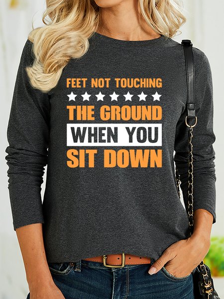 

Lilicloth X Jessanjony Feet Not Touching The Ground When You Sit Down Women's Long Sleeve T-Shirt, Gray, Long sleeves