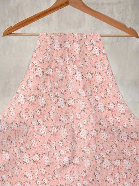 

Linen Floral Pattern Scarf Square Boho Beach Vacation Accessories, Pink, Women Scarves & Shawls