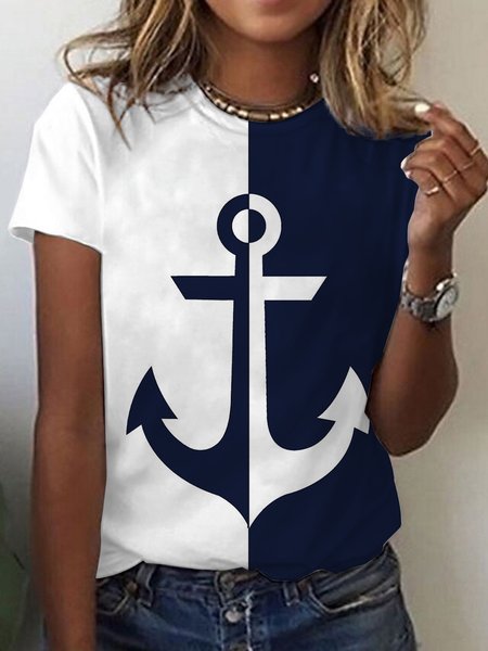 

Sea Casual Crew Neck Anchor T-Shirt, Dark blue, T-Shirts