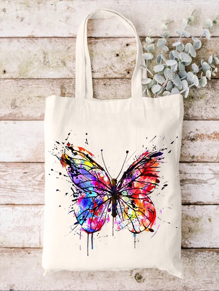 

Women's Butterfly Shopping Tote, White, Bags