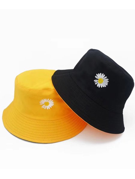 

Daisy Embroidery Bucket Hat Outdoor UV Protection, Color3, Hats