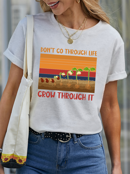 Lilicloth X Jessanjony Don't Go Through Life Grow Through It Women's T-Shirt, White, T-shirts