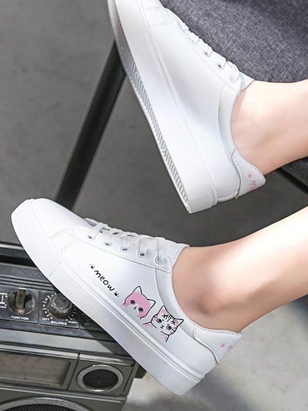 

Cat White Lightweight Casual Sneakers, Pink, Sneakers