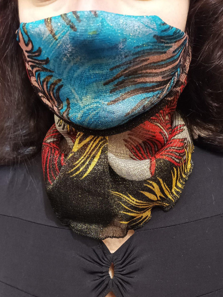 

Ethnic Vintage Feather Pattern Scarf Neck Everyday Vacation Accessory, As picture, Women Scarves & Shawls