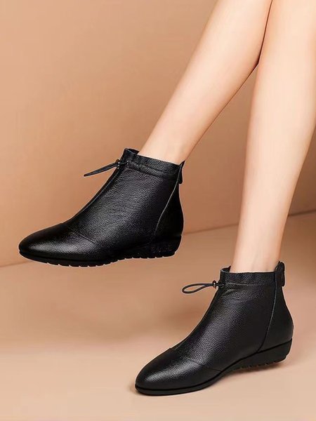 

Soft and Comfortable Casual Booties, Black, Boots