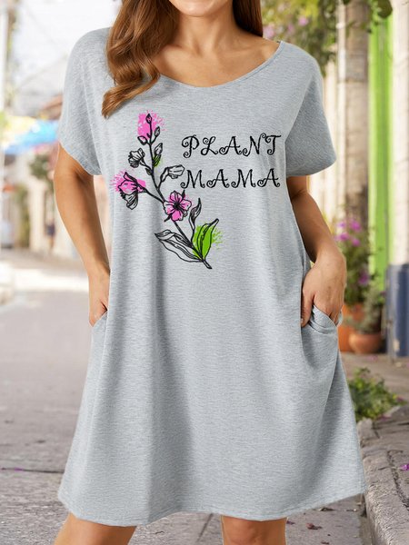 

Lilicloth x Iqs Plant Mama Women's V Neck Dress, Gray, Dresses