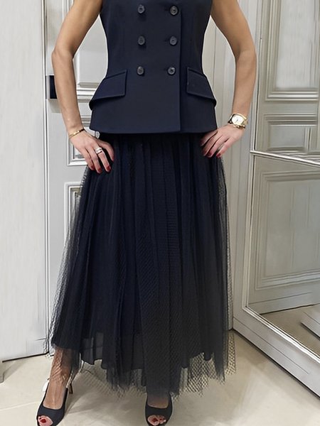 

Urban Loose Plain Maxi Skirt, Navyblue, Skirts