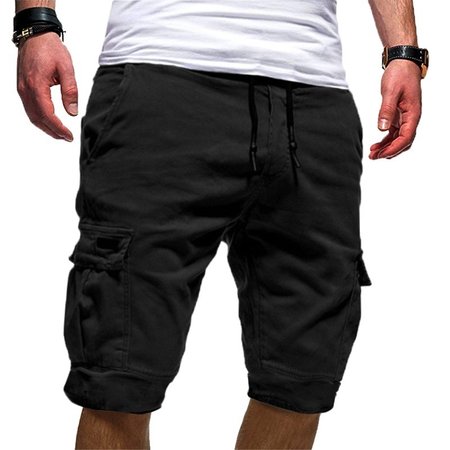 

Multi-Pocket Cargo Straight Waist Casual Shorts, Deep gray, Shorts