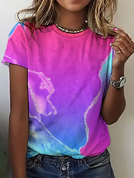 

Lilicloth X Paula Women's Geode Paint T-Shirt, Pink, T-shirts