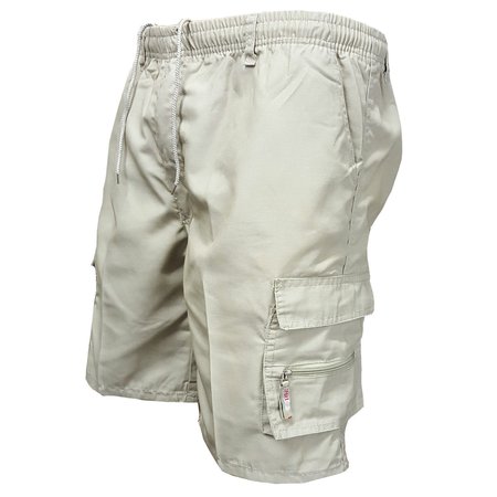 

Multi-Pocket Cargo Straight Waist Casual Shorts, Off white, Shorts