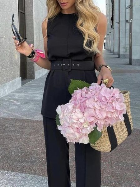 

Daily Crew Neck Plain Elegant Regular Fit Shirt, Black, Blouses and Shirts