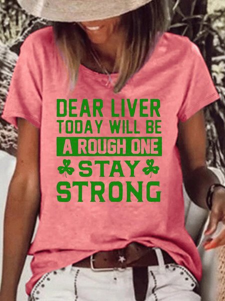 

Women's Funny St. Patrick’s Day Casual Letters T-Shirt, Red, T-shirts