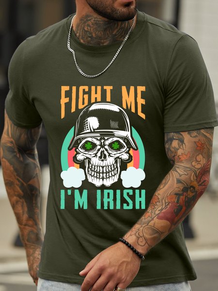 

Lilicloth X Jessanjony St. Patrick's Day Fight Me I'm Irish Men's T-Shirt, Army green, T-shirts