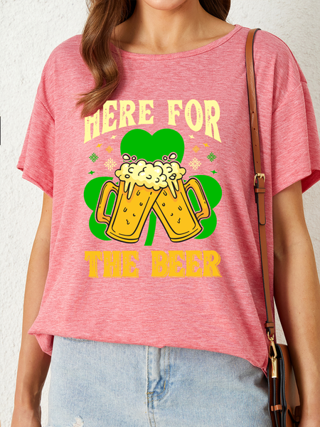 

Lilicloth X Jessanjony St. Patrick's Day Here For The Beer Women's T-Shirt, Pink, T-shirts