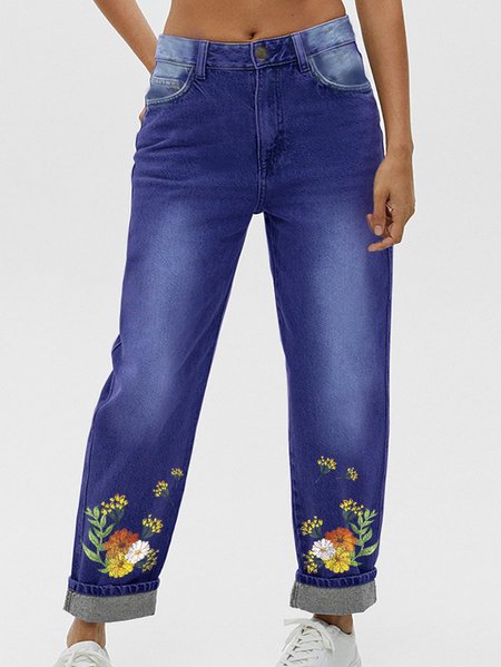 

Women‘s Daisy Denim Casual Loose Jeans, Blue, Jeans