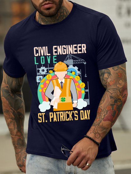 

Lilicloth X Jessanjony Civil Engineer Love St. Patrick's Day Men's T-Shirt, Deep blue, T-shirts