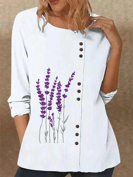 

Floral Buttoned Casual Shirt, White, Shirts & Blouses