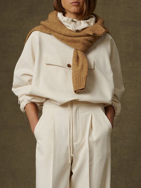 

Plain Turtleneck Loose Simple Long sleeve Shirt, White, Blouses and Shirts