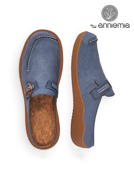 

Vintage Blue Buckle Clogs, Flats