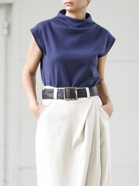 

Loose Regular Size Plain Simple T-Shirt, Blue, Tees