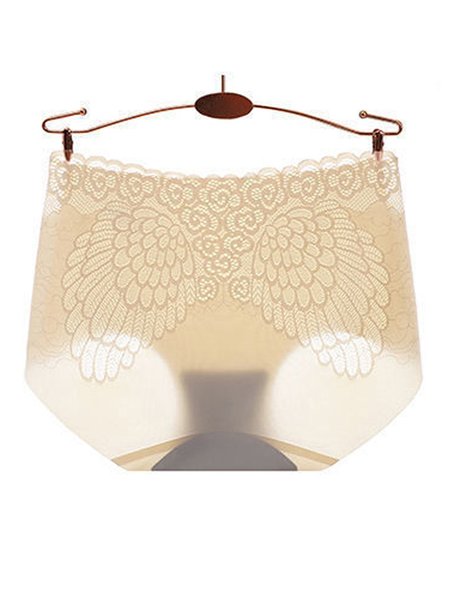 

Ice Silk No Trace Antibacterial Mid Waist Briefs, Nude, loungewear & lingeries