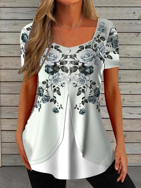 

Others Knitted Casual Loose Shirt, Light gray, Shirts & Blouses