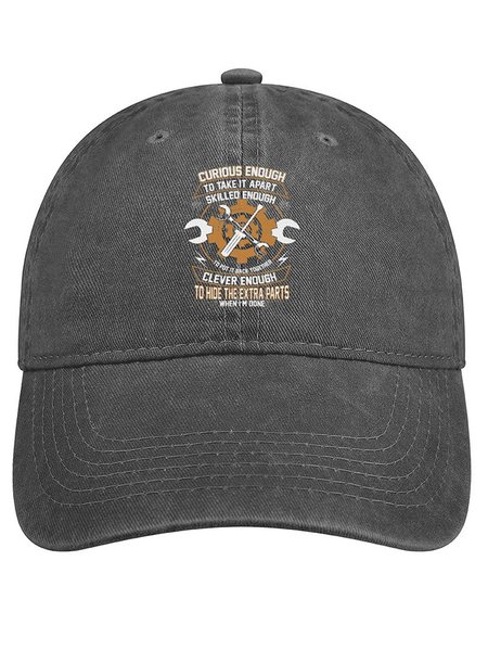 

Men's Curious Enough To Take It Apart Skilled Enough To Put It Back Together Adjustable Denim Hat, Deep gray, Men's Hats