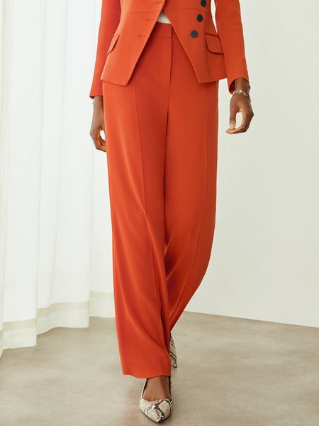 

Plain Urban Regular Fit Fashion Pants, Orange red, Pants