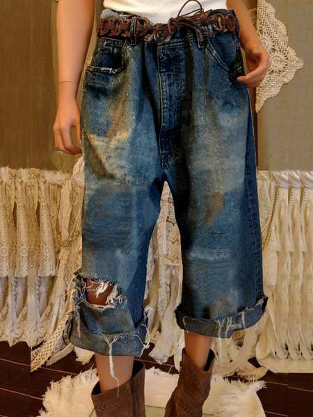 

Women's Denim Casual Plain Jeans, Dark_blue, Jeans
