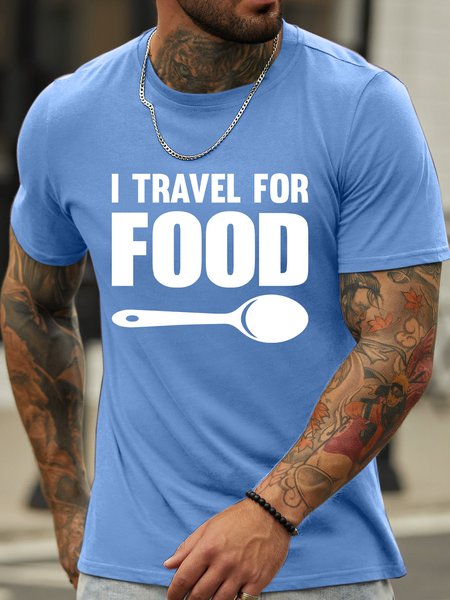 

Lilicloth X Jessanjony I Travel For Food Men's T-Shirt, Light blue, T-shirts