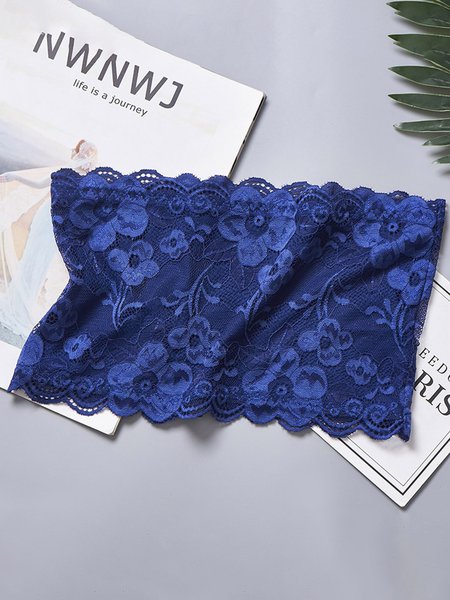 

Sexy Lace High Elasticity Breathable Strapless Tube Top, Royal blue, Wireless