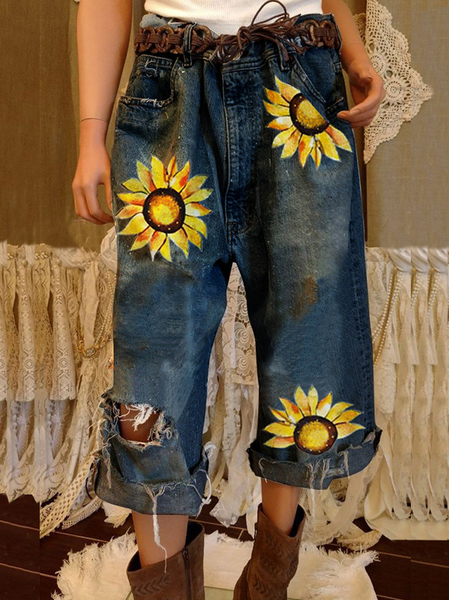 

Women's Sunflower Denim Casual Jeans, Dark_blue, Jeans