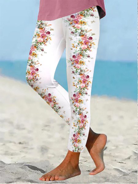 

Tight Casual Knitted Leggings, Multicolor, Leggings