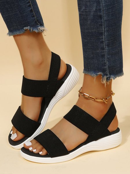 

Comfy Flyknit Slingback Sports Sandals, Black, Sneakers