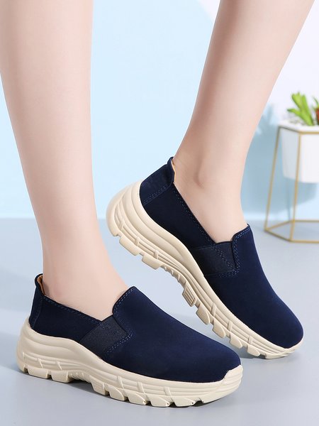 

Solid Suede Platform Sneaker, Navyblue, Sneakers