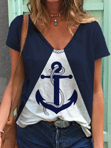 

Casual Color Block T-Shirt, Blue, T-Shirts