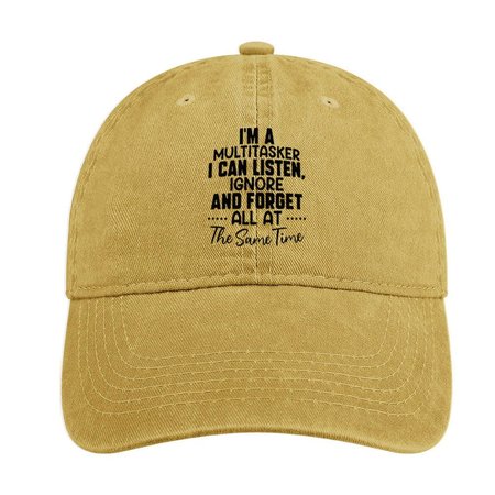 

Women's I Am A Multitasker Adjustable Denim Hat, Yellow, Men's Hats