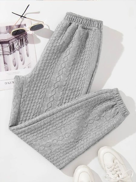 

Fluff/Granular Fleece Fabric Casual Casual Pants, Gray, Pants