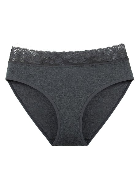 

Sexy Lace Cotton Briefs, Deep gray, Briefs