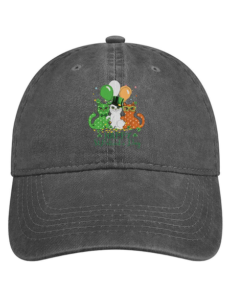 

Happy St. Patrick's Day Adjustable Denim Hat, Gray, Hats