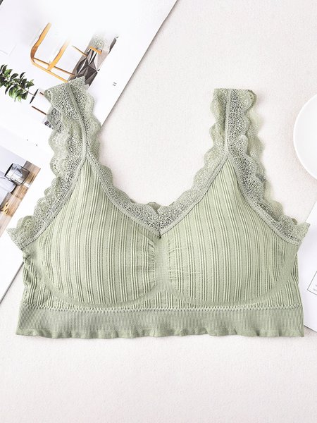 

Lace Edge High Stretch Breathable Seamless Tank Top Underwear, Aqua, Wireless