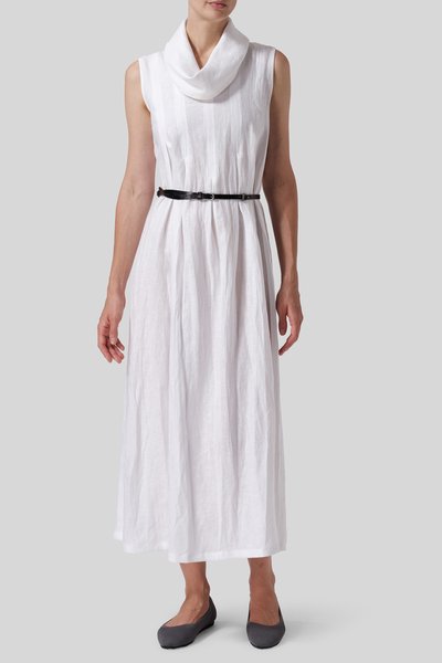 

Midi Regular Fit Plain Elegant Daily Dress, White, Midi Dresses