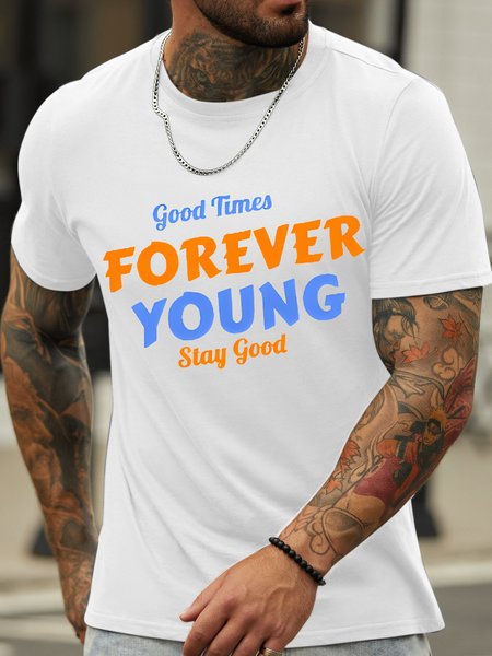 

Lilicloth X Zahra Good Time Forever Young Stay Good Men's T-Shirt, White, T-shirts
