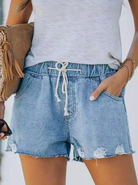 Women's Casual Denim Shorts, Blue, Jeans