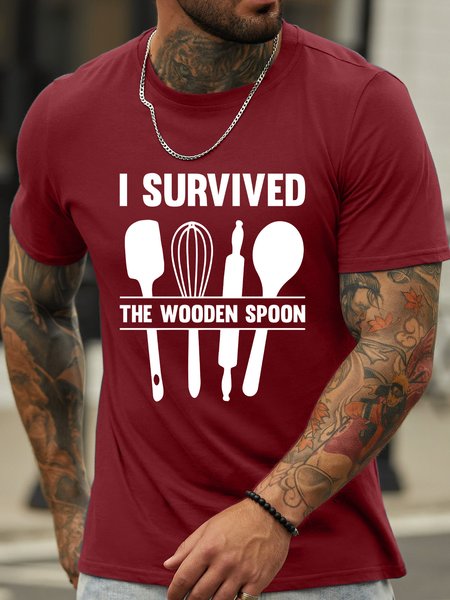 

Lilicloth X Jessanjony I Survived The Wooden Spoon Men's T-Shirt, Red, T-shirts